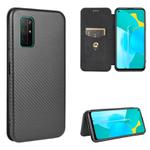 For Huawei Honor View30 Carbon Fiber Texture Horizontal Flip TPU + PC + PU Leather Case with Card Slot(Black)