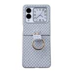 For Huawei nova Flip Sparkling Diamond Rhombus PC Phone Case with Ring(Silver)