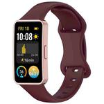 For Huawei Band 9 / 8 Slim Reverse Buckle Silicone Watch Band(Wine Red)