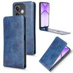 For OPPO A3X 5G India / A3X 4G Global Magnetic Vertical Flip Leather Phone Case(Blue)