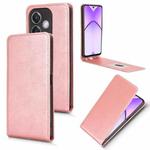 For OPPO A3X 5G India / A3X 4G Global Magnetic Vertical Flip Leather Phone Case(Rose Gold)