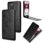 For OPPO Reno12 5G Global Magnetic Vertical Flip Leather Phone Case(Black)