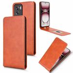 For OPPO Reno12 5G Global Magnetic Vertical Flip Leather Phone Case(Brown)