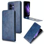 For OPPO Reno13 F 5G / 4G Magnetic Vertical Flip Leather Phone Case(Blue)