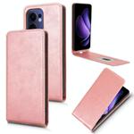 For OPPO Reno13 F 5G / 4G Magnetic Vertical Flip Leather Phone Case(Rose Gold)