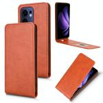 For OPPO Reno13 F 5G / 4G Magnetic Vertical Flip Leather Phone Case(Brown)