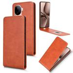 For vivo V40e / iQOO Z9s 5G Magnetic Vertical Flip Leather Phone Case(Brown)