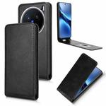 For vivo X200 Pro 5G Magnetic Vertical Flip Leather Phone Case(Black)