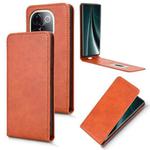 For vivo iQOO Z9s Pro / T3 Pro 5G India Magnetic Vertical Flip Leather Phone Case(Brown)