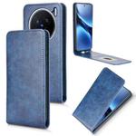 For vivo X200 5G Magnetic Vertical Flip Leather Phone Case(Blue)