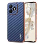 For Honor X60i AZNS Electroplated Edge Carbon Fiber Texture Phone Case(Blue)