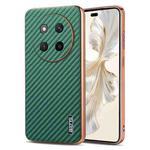 For Honor X60 Pro AZNS Electroplated Edge Carbon Fiber Texture Phone Case(Green)