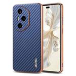 For Honor 300 Pro AZNS Electroplated Edge Carbon Fiber Texture Phone Case(Blue)