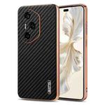 For Honor 300 Ultra AZNS Electroplated Edge Carbon Fiber Texture Phone Case(Black)