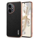 For Honor 400 Global 156.5mm AZNS Electroplated Edge Carbon Fiber Texture Phone Case(Black)