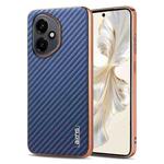 For Honor 400 Global 156.5mm AZNS Electroplated Edge Carbon Fiber Texture Phone Case(Blue)