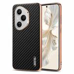 For Honor 400 Pro Global 160.8mm AZNS Electroplated Edge Carbon Fiber Texture Phone Case(Black)