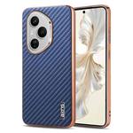 For Honor 400 Pro Global 160.8mm AZNS Electroplated Edge Carbon Fiber Texture Phone Case(Blue)