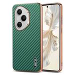 For Honor 400 Pro Global 160.8mm AZNS Electroplated Edge Carbon Fiber Texture Phone Case(Green)