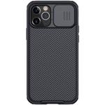 For iPhone 12 / 12 Pro NILLKIN Black Mirror Pro Series Camshield Full Coverage Dust-proof Scratch Resistant Phone Case(Black)