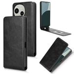 For Sharp Aquos R9 Magnetic Vertical Flip Leather Phone Case(Black)