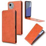 For Sharp Aquos Wish4 Magnetic Vertical Flip Leather Phone Case(Brown)