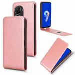 For ASUS Zenfone 10 Magnetic Vertical Flip Leather Phone Case(Rose Gold)