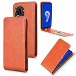 For ASUS Zenfone 10 Magnetic Vertical Flip Leather Phone Case(Brown)