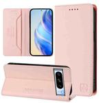 For Google Pixel 8 Pro RC01 Dual-Folded Magnetic Suction RFID Leather Phone Case(Pink)