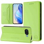 For Google Pixel 9a RC01 Dual-Folded Magnetic Suction RFID Leather Phone Case(Grass Green)