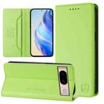 For Google Pixel 8a RC01 Dual-Folded Magnetic Suction RFID Leather Phone Case(Grass Green)