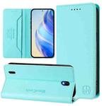 For Nokia C01 Plus / C1 2nd Edition RC01 Dual-Folded Magnetic Suction RFID Leather Phone Case(Mint Green)