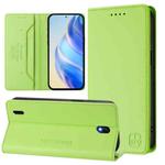 For Nokia C01 Plus / C1 2nd Edition RC01 Dual-Folded Magnetic Suction RFID Leather Phone Case(Grass Green)
