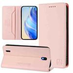 For Nokia C01 Plus / C1 2nd Edition RC01 Dual-Folded Magnetic Suction RFID Leather Phone Case(Pink)