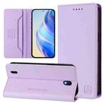 For Nokia C01 Plus / C1 2nd Edition RC01 Dual-Folded Magnetic Suction RFID Leather Phone Case(Light Purple)