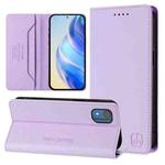 For Nokia C02 RC01 Dual-Folded Magnetic Suction RFID Leather Phone Case(Light Purple)