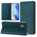 For Nokia C02 RC01 Dual-Folded Magnetic Suction RFID Leather Phone Case(Dark Green)
