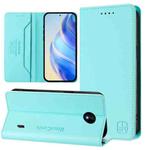 For Nokia C10 / C20 RC01 Dual-Folded Magnetic Suction RFID Leather Phone Case(Mint Green)