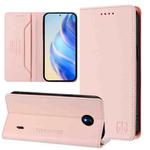 For Nokia C10 / C20 RC01 Dual-Folded Magnetic Suction RFID Leather Phone Case(Pink)