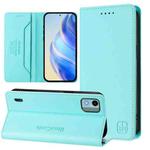 For Nokia C12 RC01 Dual-Folded Magnetic Suction RFID Leather Phone Case(Mint Green)