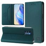 For Nokia C300 RC01 Dual-Folded Magnetic Suction RFID Leather Phone Case(Dark Green)