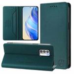 For Nokia G42 / G310 RC01 Dual-Folded Magnetic Suction RFID Leather Phone Case(Dark Green)
