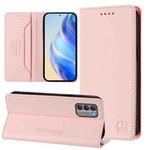 For Nokia G400 RC01 Dual-Folded Magnetic Suction RFID Leather Phone Case(Pink)