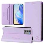 For Nokia G400 RC01 Dual-Folded Magnetic Suction RFID Leather Phone Case(Light Purple)