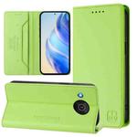 For Nokia X20 / X10 RC01 Dual-Folded Magnetic Suction RFID Leather Phone Case(Grass Green)