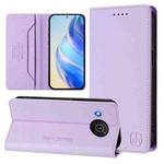 For Nokia X20 / X10 RC01 Dual-Folded Magnetic Suction RFID Leather Phone Case(Light Purple)
