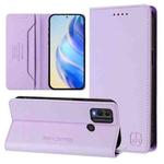 For Nokia C22 RC01 Dual-Folded Magnetic Suction RFID Leather Phone Case(Light Purple)