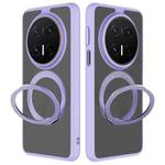 For Huawei Mate 70 Pro / 70 Pro+ Frosted 360 Degree Rotating Holder Phone Case(Purple)