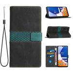 For Samsung Galaxy S24+ 5G Grid Stitching Leather Phone Case with Lanyard(Black)