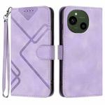 For Sharp Aquos R10 Line Pattern Skin Feel Leather Phone Case(Light Purple)